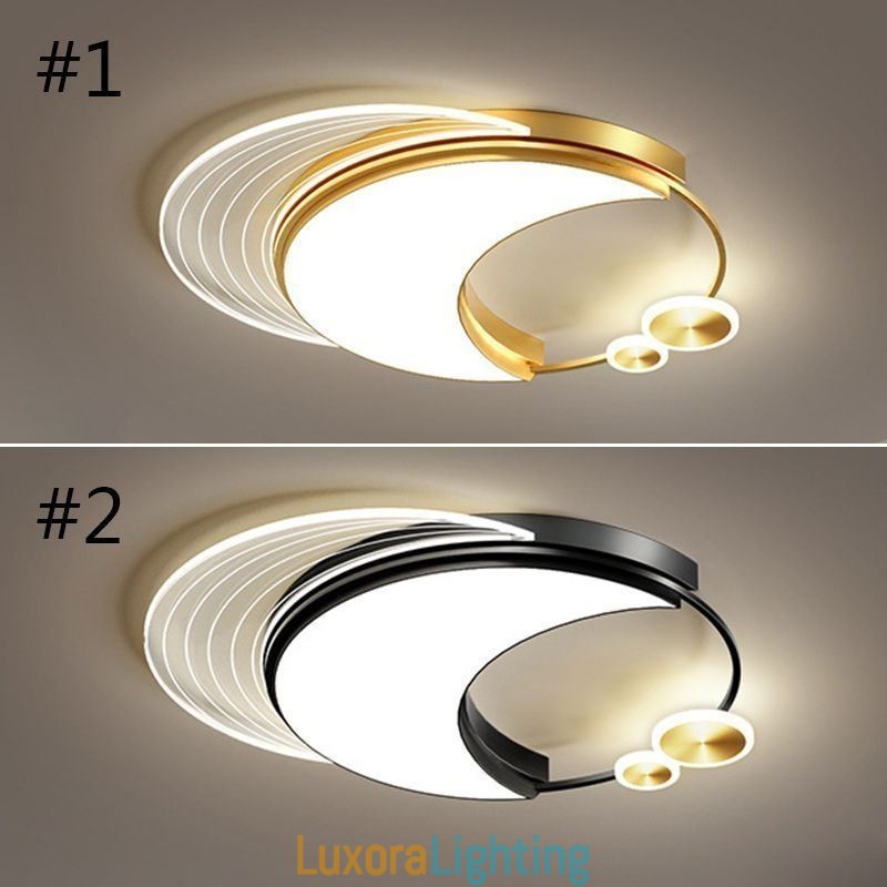 Designer Touch Decorative Dimmable Ceiling Light Modern Flush Mount Lighting Fixtures with Moon Shape 36W