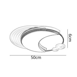Designer Touch Decorative Dimmable Ceiling Light Modern Flush Mount Lighting Fixtures with Moon Shape 36W