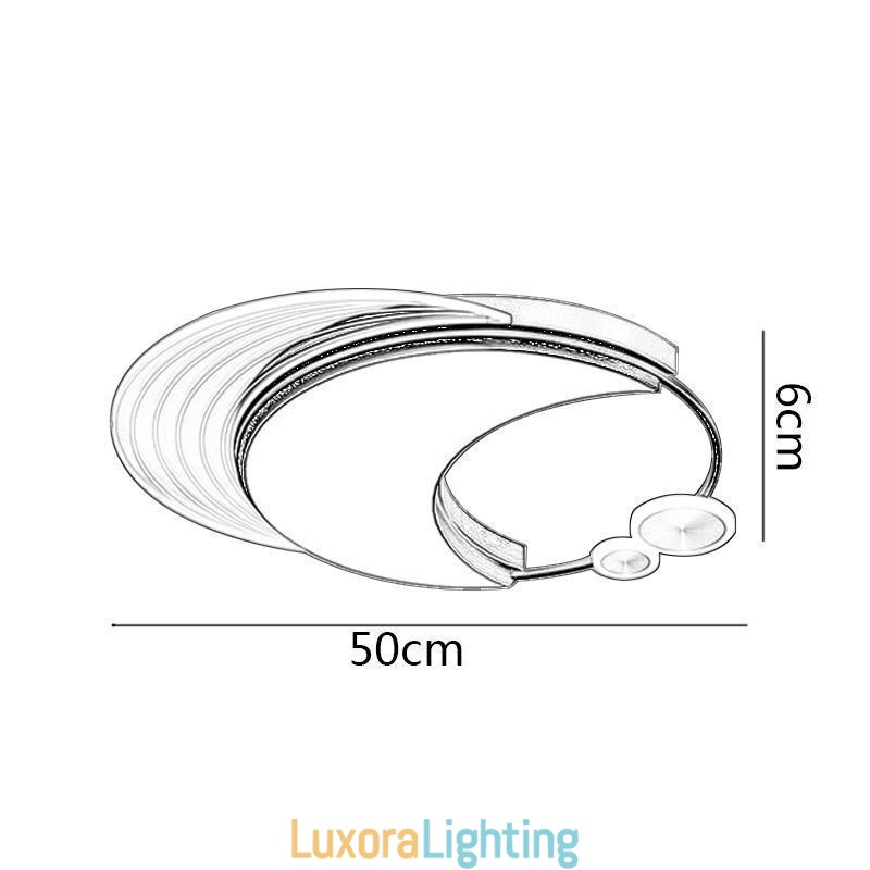 Designer Touch Decorative Dimmable Ceiling Light Modern Flush Mount Lighting Fixtures with Moon Shape 36W