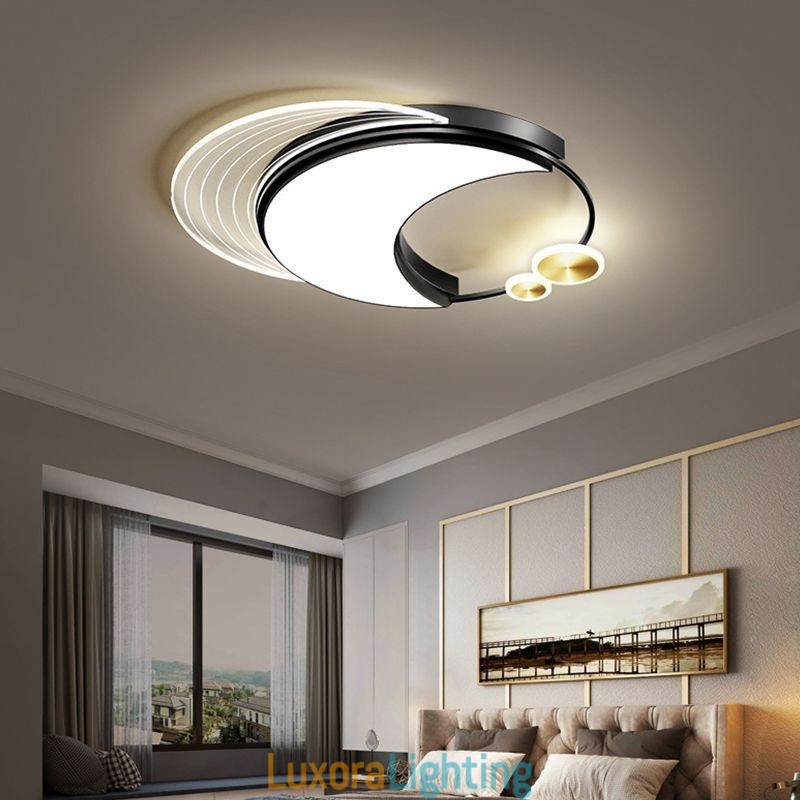 Designer Touch Decorative Dimmable Ceiling Light Modern Flush Mount Lighting Fixtures with Moon Shape 36W
