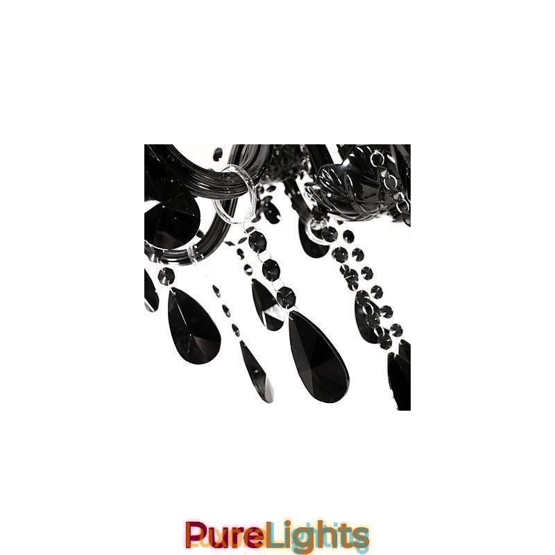 Designer Touch Decorative Chandelier Black Crystal Modern 6 Lights