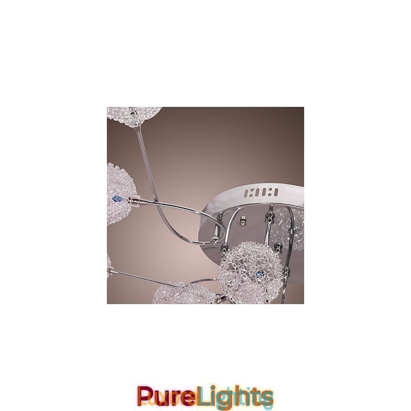 Designer Touch Decorative G4 12 light Iron Flush Mount Light with Aluminum Shades