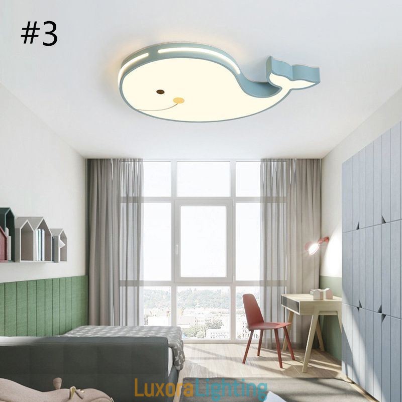 Designer Touch Decorative Dolphin Patterned Dimmable Ceiling Light Creative Ceiling Fixture Children