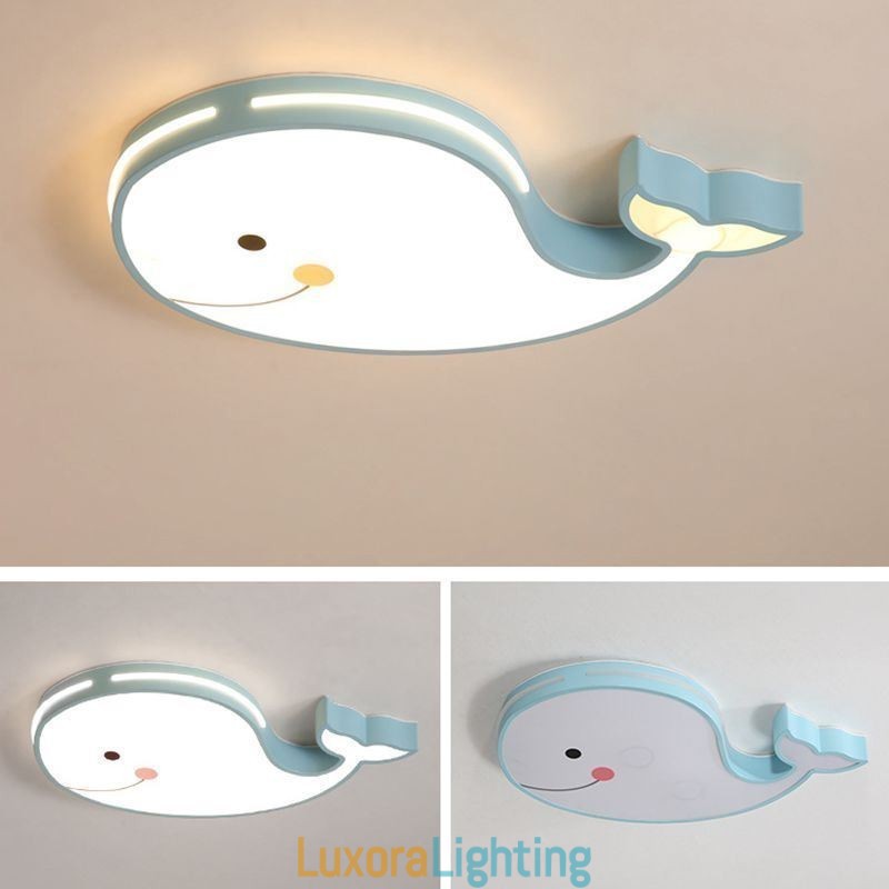 Designer Touch Decorative Dolphin Patterned Dimmable Ceiling Light Creative Ceiling Fixture Children