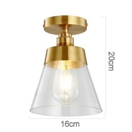 Designer Touch Decorative Contemporary Glass Flush Ceiling Light 1 Light Brass Finish