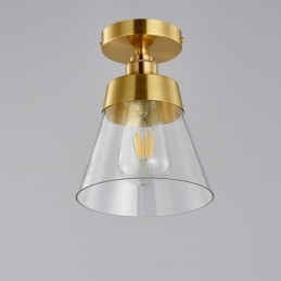 Designer Touch Decorative Contemporary Glass Flush Ceiling Light 1 Light Brass Finish