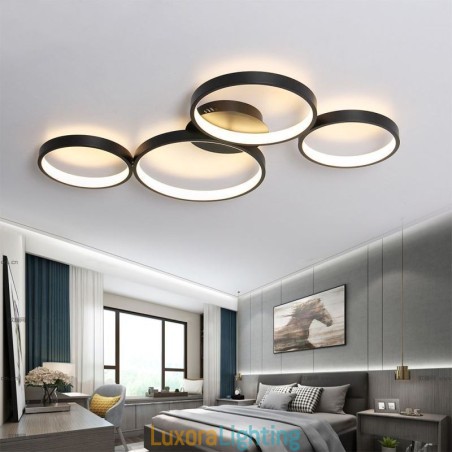Designer Touch Decorative Ceiling Lamp 7200LM 4 Rings Lighting Fixture