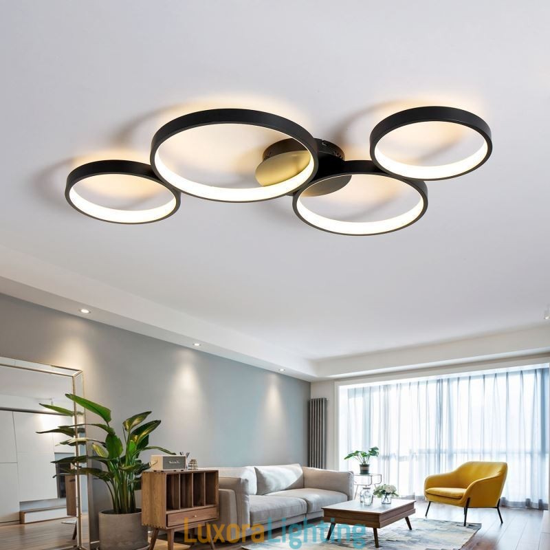 Designer Touch Decorative Ceiling Lamp 7200LM 4 Rings Lighting Fixture
