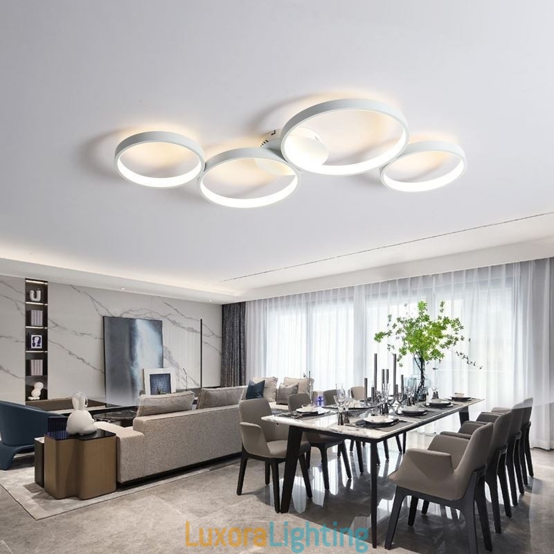 Designer Touch Decorative Ceiling Lamp 7200LM 4 Rings Lighting Fixture