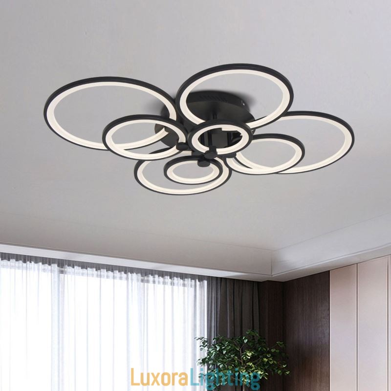 Designer Touch Decorative Dimmable Ceiling Light Modern Ring Circle Flush Mount Ceiling Lamp