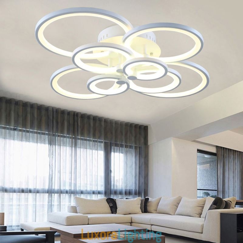 Designer Touch Decorative Dimmable Ceiling Light Modern Ring Circle Flush Mount Ceiling Lamp