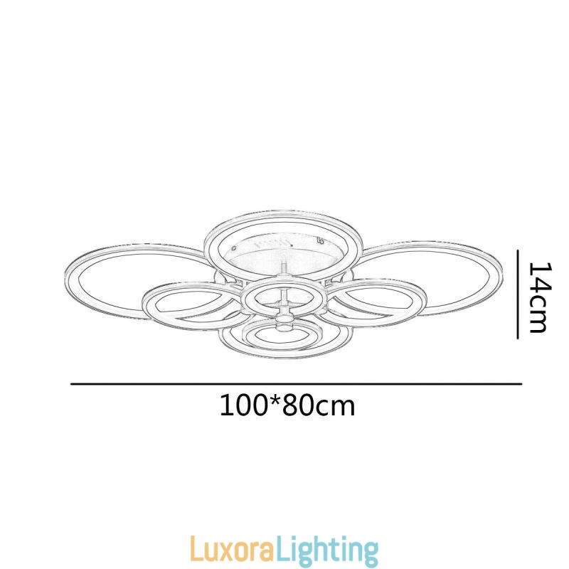 Designer Touch Decorative Dimmable Ceiling Light Modern Ring Circle Flush Mount Ceiling Lamp