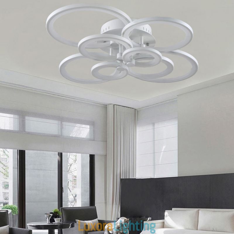 Designer Touch Decorative Dimmable Ceiling Light Modern Ring Circle Flush Mount Ceiling Lamp