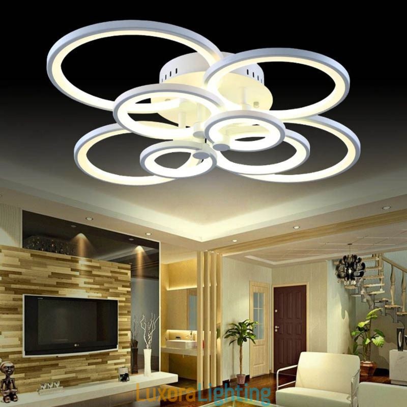 Designer Touch Decorative Dimmable Ceiling Light Modern Ring Circle Flush Mount Ceiling Lamp