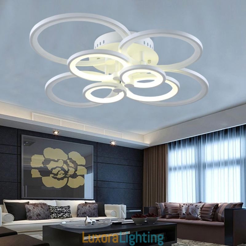 Designer Touch Decorative Dimmable Ceiling Light Modern Ring Circle Flush Mount Ceiling Lamp