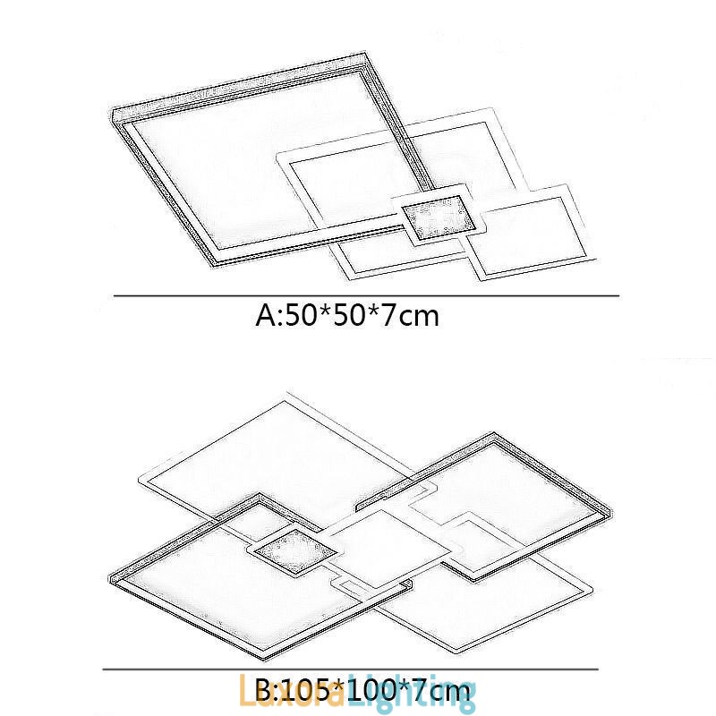Designer Touch Decorative Flush Mount Square Ceiling Light Fixture