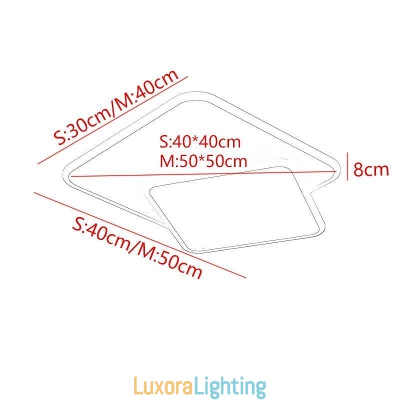 Designer Touch Decorative Flush Mount Double Square Ceiling Light