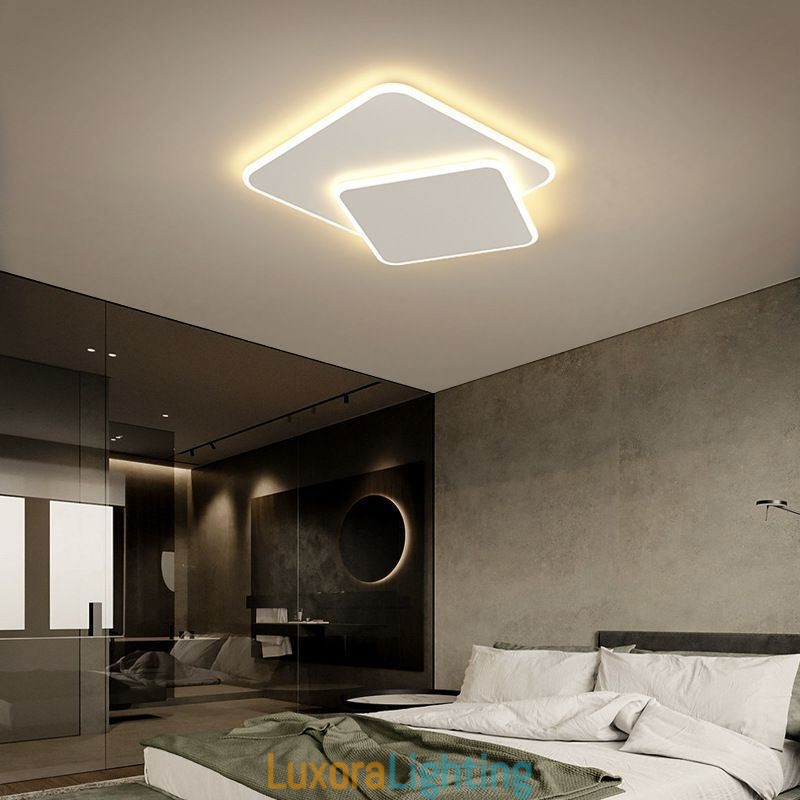 Designer Touch Decorative Flush Mount Double Square Ceiling Light