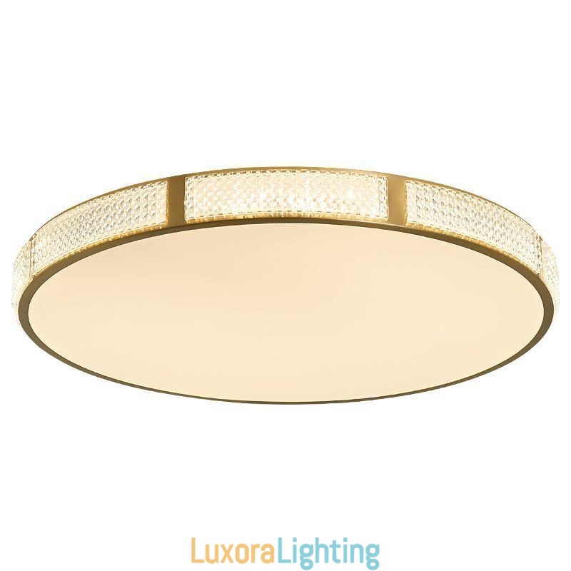 Designer Touch Decorative Flush Mount Ceiling Light Round Light Fixtures Tricolor Dimming