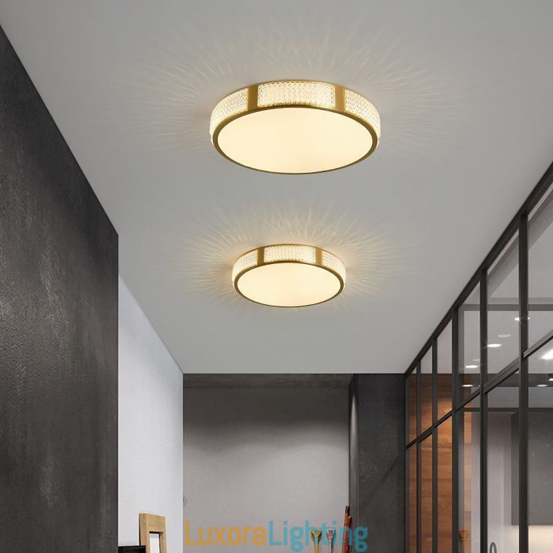 Designer Touch Decorative Flush Mount Ceiling Light Round Light Fixtures Tricolor Dimming