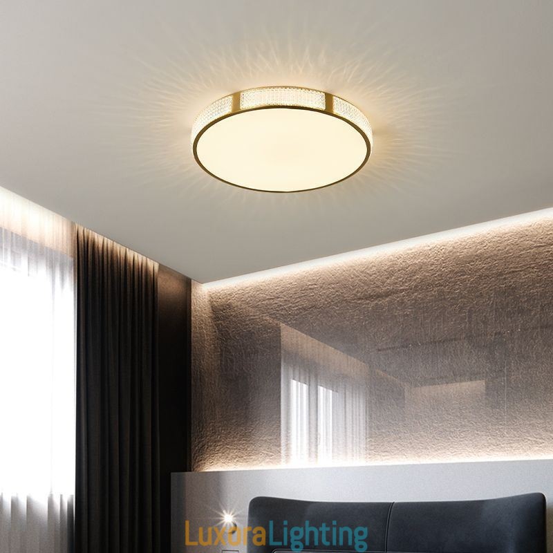 Designer Touch Decorative Flush Mount Ceiling Light Round Light Fixtures Tricolor Dimming