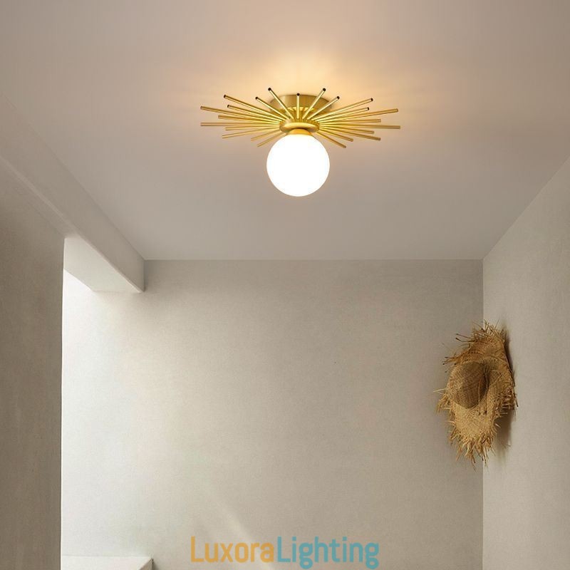 Designer Touch Decorative Modern 1 Light Flush Mount Ceiling Light Fixture Globe Ceiling Lamp