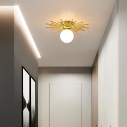 Designer Touch Decorative Modern 1 Light Flush Mount Ceiling Light Fixture Globe Ceiling Lamp