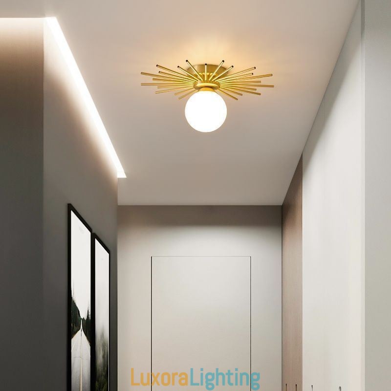 Designer Touch Decorative Modern 1 Light Flush Mount Ceiling Light Fixture Globe Ceiling Lamp