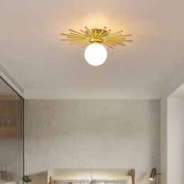 Designer Touch Decorative Modern 1 Light Flush Mount Ceiling Light Fixture Globe Ceiling Lamp