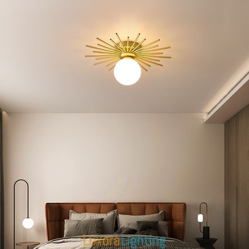 Designer Touch Decorative Modern 1 Light Flush Mount Ceiling Light Fixture Globe Ceiling Lamp