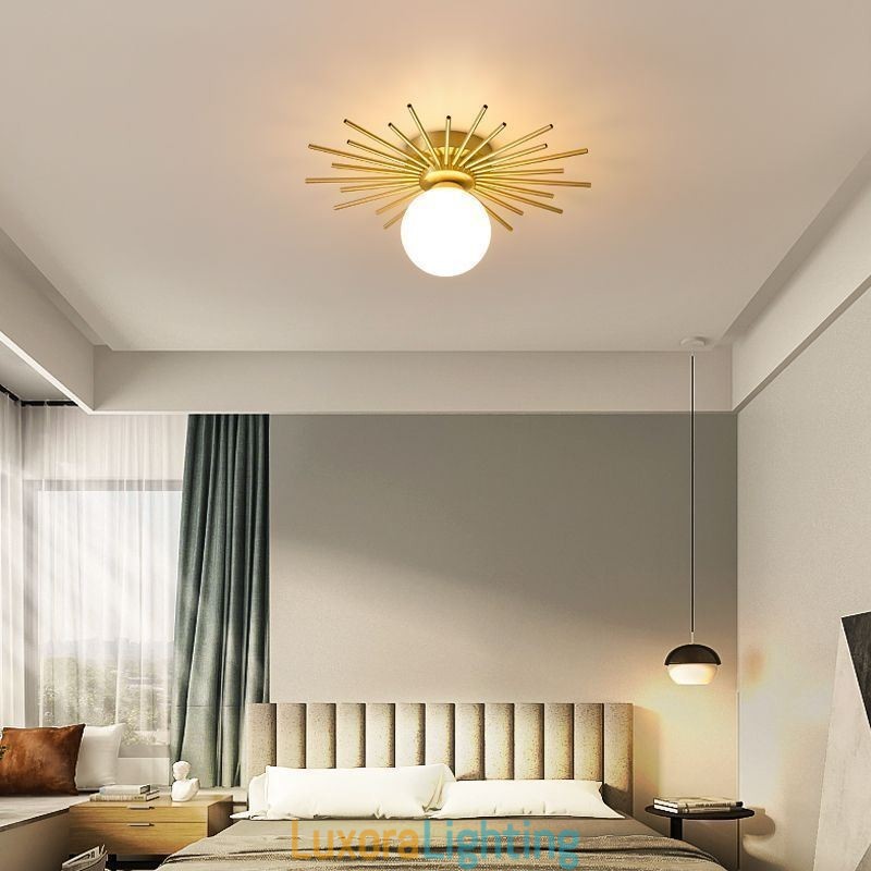 Designer Touch Decorative Modern 1 Light Flush Mount Ceiling Light Fixture Globe Ceiling Lamp