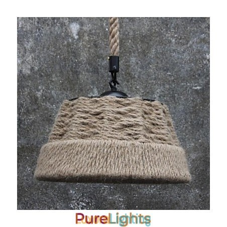 Designer Touch Decorative Retro handmake hemp rope countyard chandelier lamp in the industrial countryside style