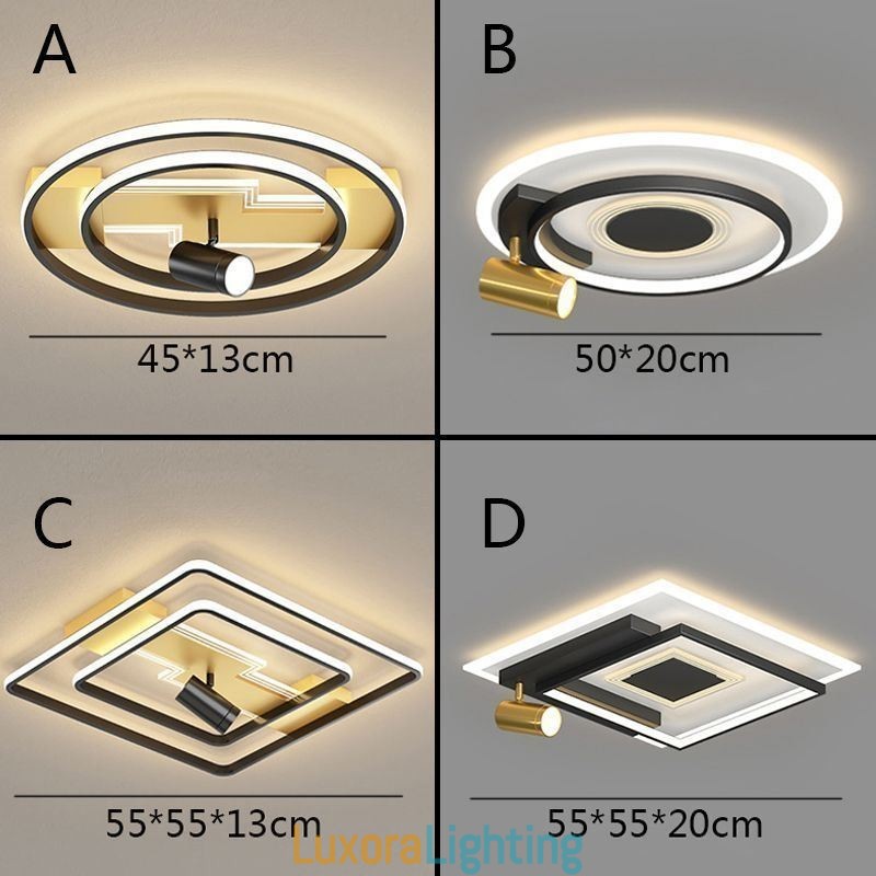 Designer Touch Decorative Geometric Flush Mount Acrylic Ceiling Light Spotlight