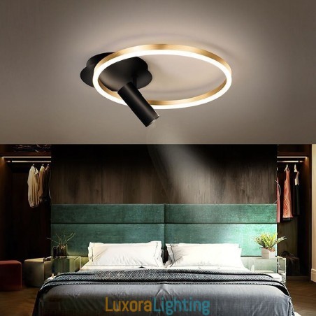 Designer Touch Decorative Ceiling Lamp Brushed Gold Halo Ring Lighting Spotlight