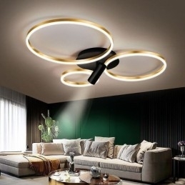 Designer Touch Decorative Ceiling Lamp Brushed Gold Halo Ring Lighting Spotlight