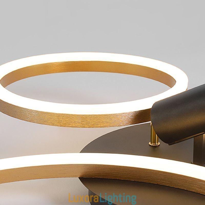 Designer Touch Decorative Ceiling Lamp Brushed Gold Halo Ring Lighting Spotlight