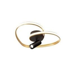 Designer Touch Decorative Flush Mount Brushed Gold Heart Shape Lighting Spotlight