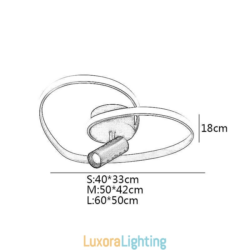 Designer Touch Decorative Flush Mount Brushed Gold Heart Shape Lighting Spotlight