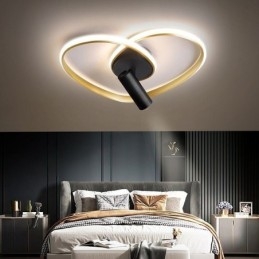 Designer Touch Decorative Flush Mount Brushed Gold Heart Shape Lighting Spotlight