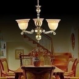 Designer Touch Decorative Chandelier Three Lights Bronze European Retro Classic