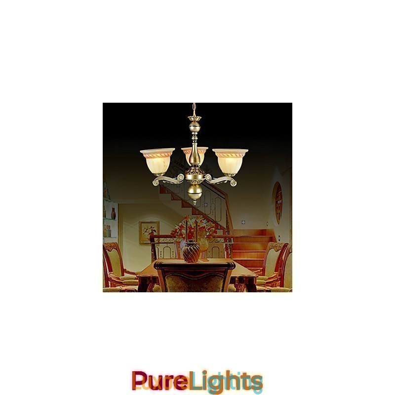 Designer Touch Decorative Chandelier Three Lights Bronze European Retro Classic