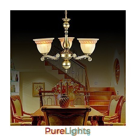 Designer Touch Decorative Chandelier Three Lights Bronze European Retro Classic