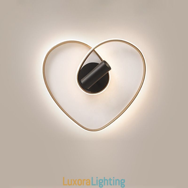 Designer Touch Decorative Flush Mount Brushed Gold Heart Shape Lighting Spotlight