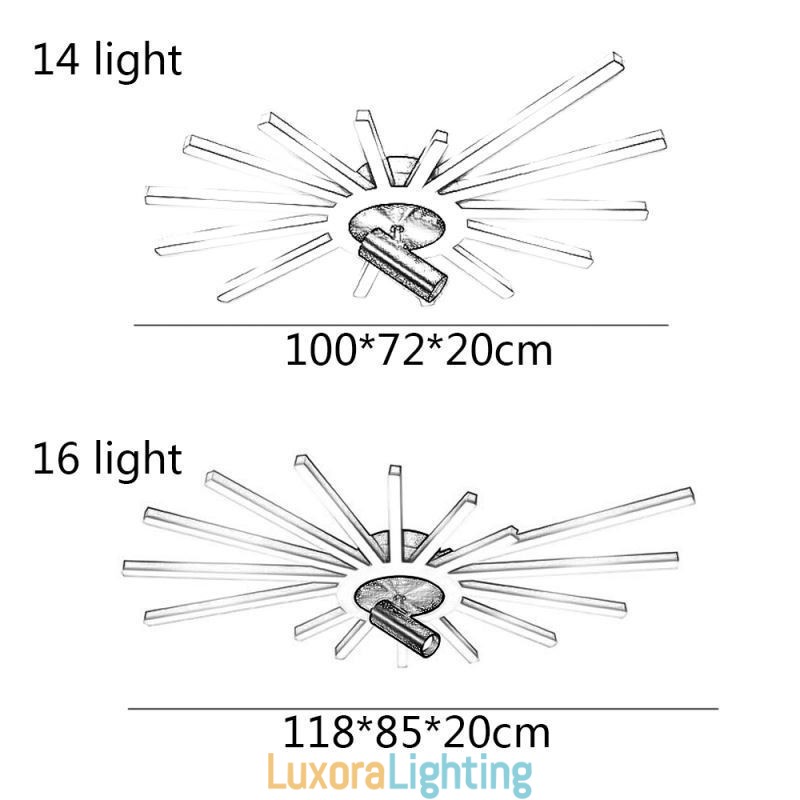 Designer Touch Decorative Flush Mount Acrylic Irregular Linear Lamp Spotlight