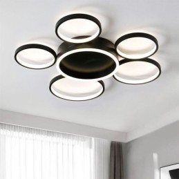 Designer Touch Decorative 6 Ring Acrylic Flush Mount Modern Ceiling Light