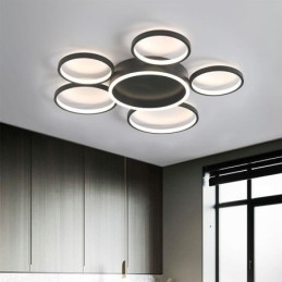 Designer Touch Decorative 6 Ring Acrylic Flush Mount Modern Ceiling Light