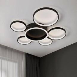 Designer Touch Decorative 6 Ring Acrylic Flush Mount Modern Ceiling Light