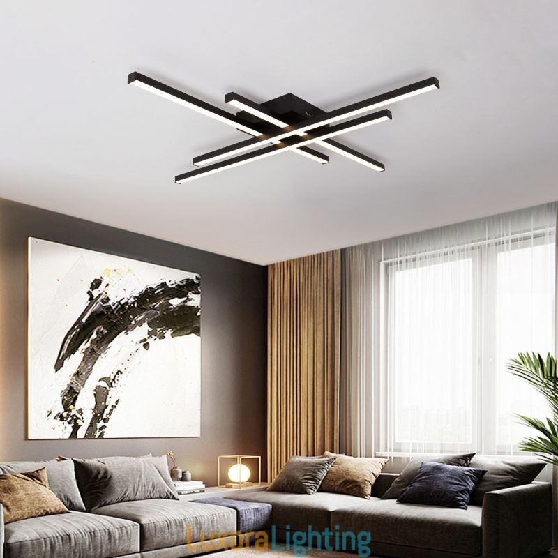 Designer Touch Decorative Linear Flush Mount Ceiling Light Simple Acrylic Lighting