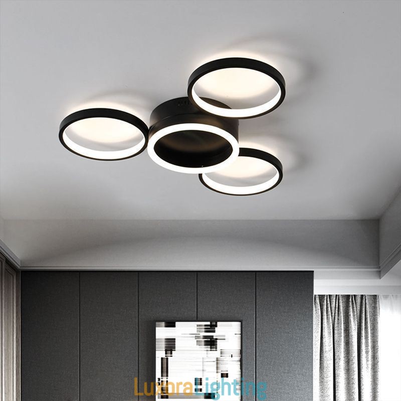Designer Touch Decorative 4 Ring Flush Mount Ceiling Light