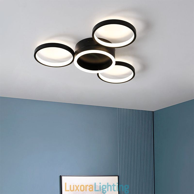 Designer Touch Decorative 4 Ring Flush Mount Ceiling Light